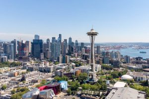 Aerial view of Seattle Downtown