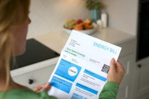 Close Up Of Woman Opening Energy Bill