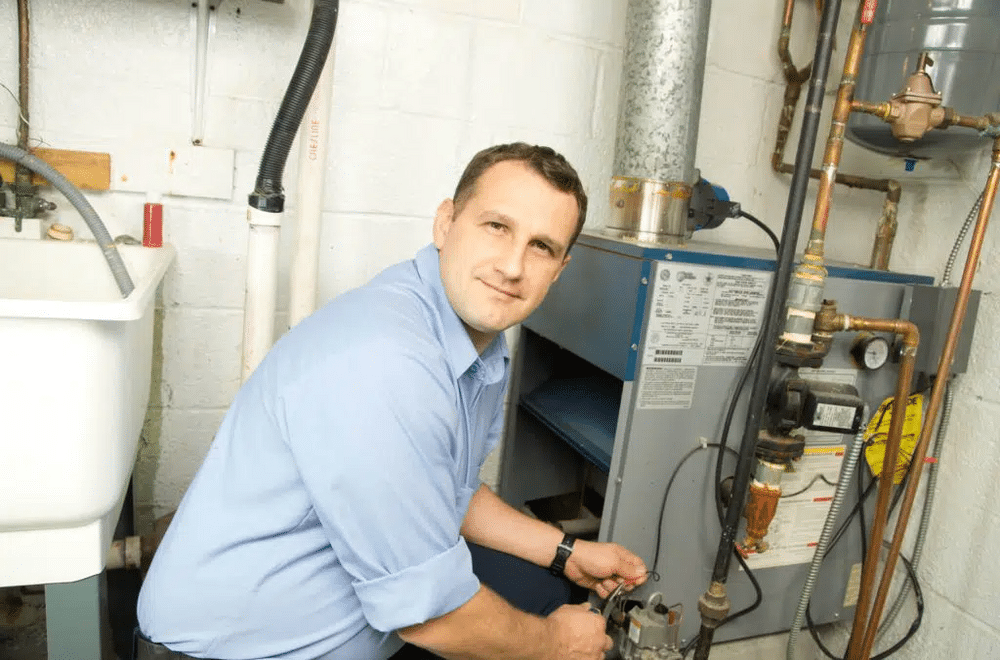 Furnace Installation Furnace Installation Being Made By Technician