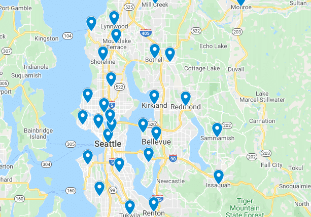 Servicing The Seattle Metro Area Map